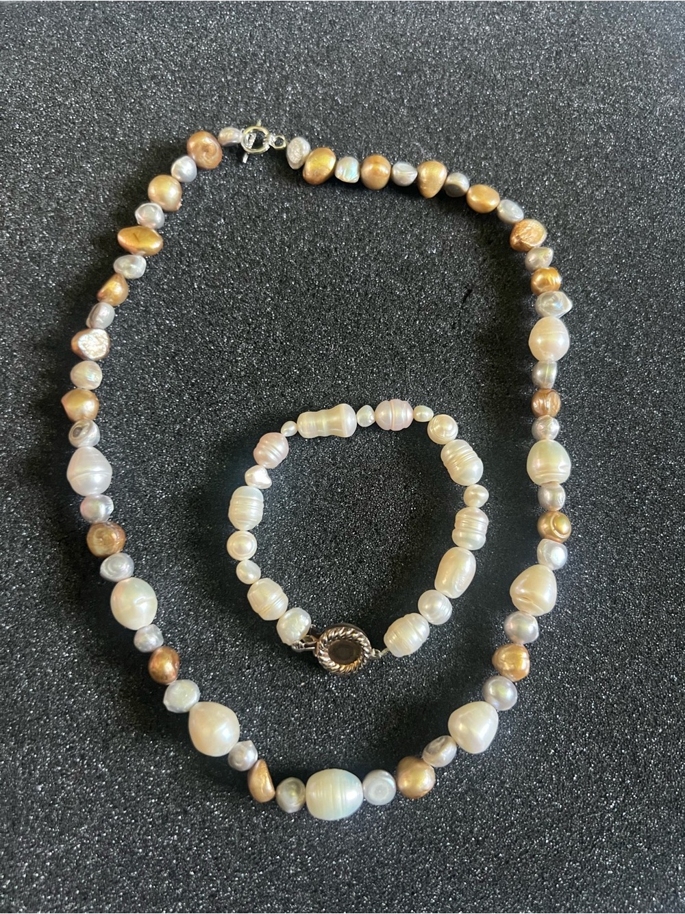 Pearl Necklace And Bracelet